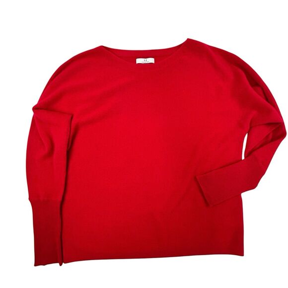 HALSTON 2-Ply 100% Cashmere Sweater Size Large Red Long Sleeve Dolman - Picture 1 of 6